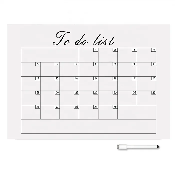 Magnetic Weekly & Monthly Calendar Planner Whiteboard Fridge Magnet Daily Message Drawing Refrigerator White