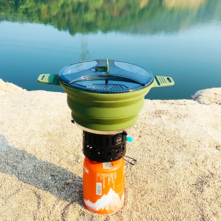 2.5L New Product Custom Silicone Collapsible Camping Cook Pot