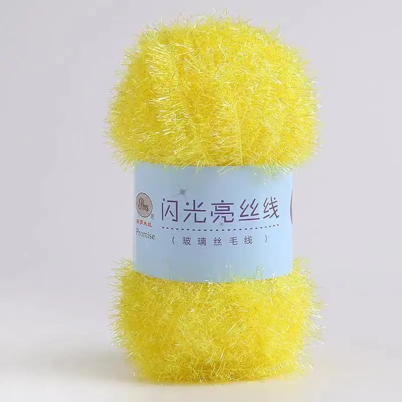 high quality Sparkle colors fancy yarn blended dish wash cloth hand knitting scrubby glass fiber yarn