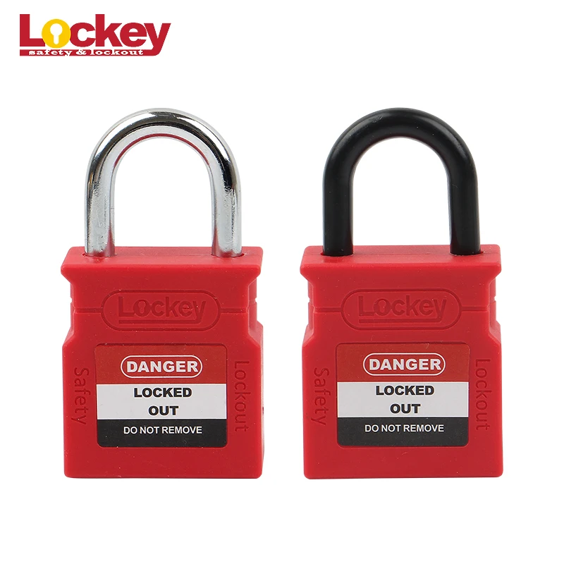 25mm Wide Type Copper Cylinder Plastic Shackle Safety Padlock Lockout With Master Key