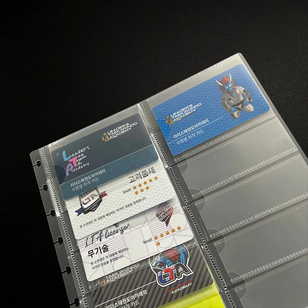 Card storage bag A4 transparent polypropylene adhesive pocket 11 holes plastic PP  leaf folder