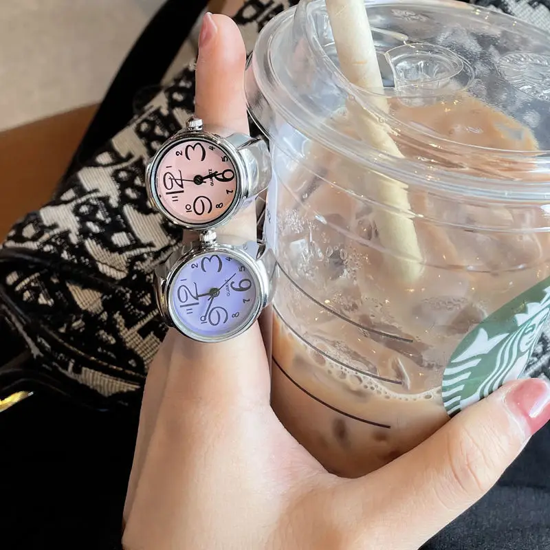 European And American Fashion Punk Watch Ring Couple Finger Watch Mini Retro Elastic Ring Watch Wholesale