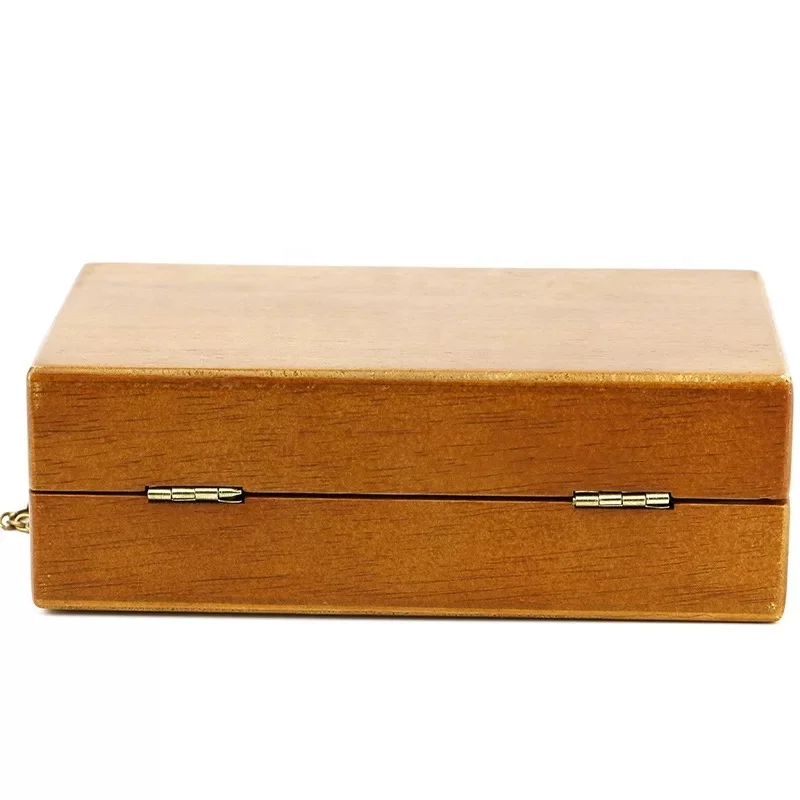 Vintage Handmade European Style Real Wood Log Women Shoulder Bag with acrylic chains Wind Wood Crossbody bag Wooden handbag