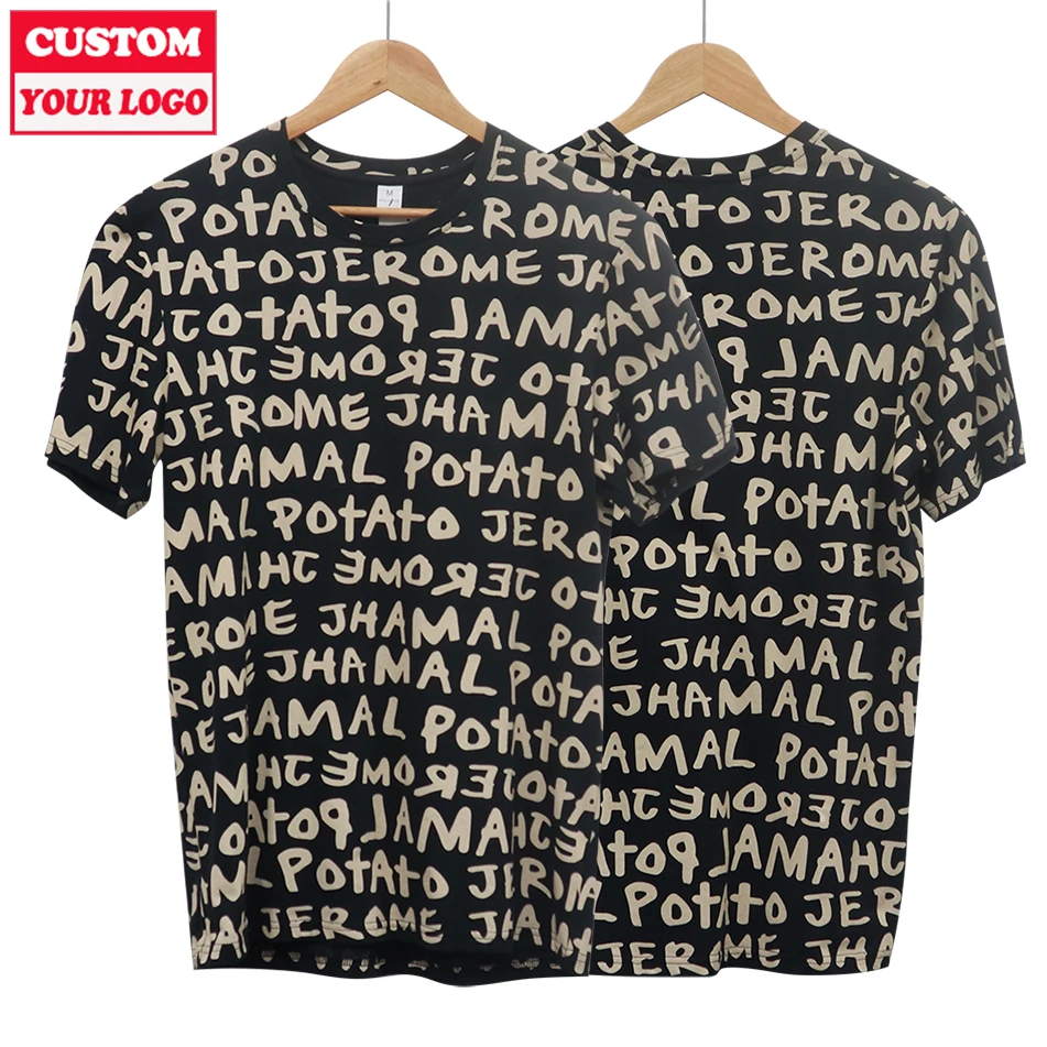 210gsm 100% Cotton Printed Logo Plus Size Shirt Skin-Friendly T Shirts Custom Printing 100% Cotton
