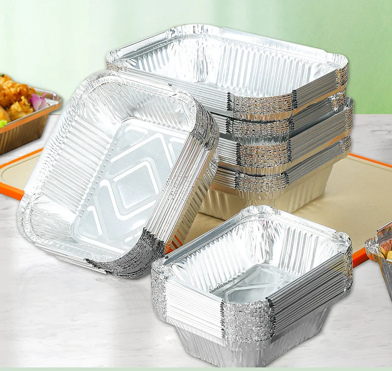 Custom aluminium foil container baking food grade tray metal pizza box cooking tool suitable for restaurant and kitchen party