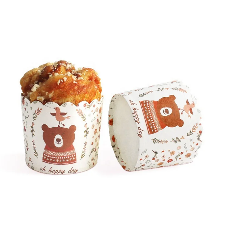 Custom Grease Proof Baking Molds Disposable Paper Cupcake Liners Tulip Flower Paper Cups