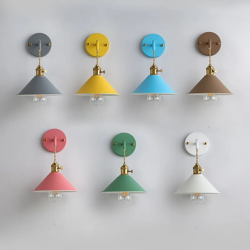 Nordic Macaron color restaurant bar cafe bedroom headboard personality creative decorative lighting wall lamp