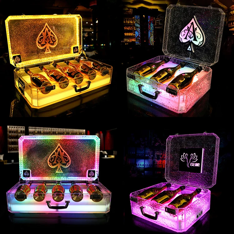 party suppliers Lighted Back Bar LED Light Display case champagne bottle Glorifier Liquor Wine Bottle Holders Presenter Box