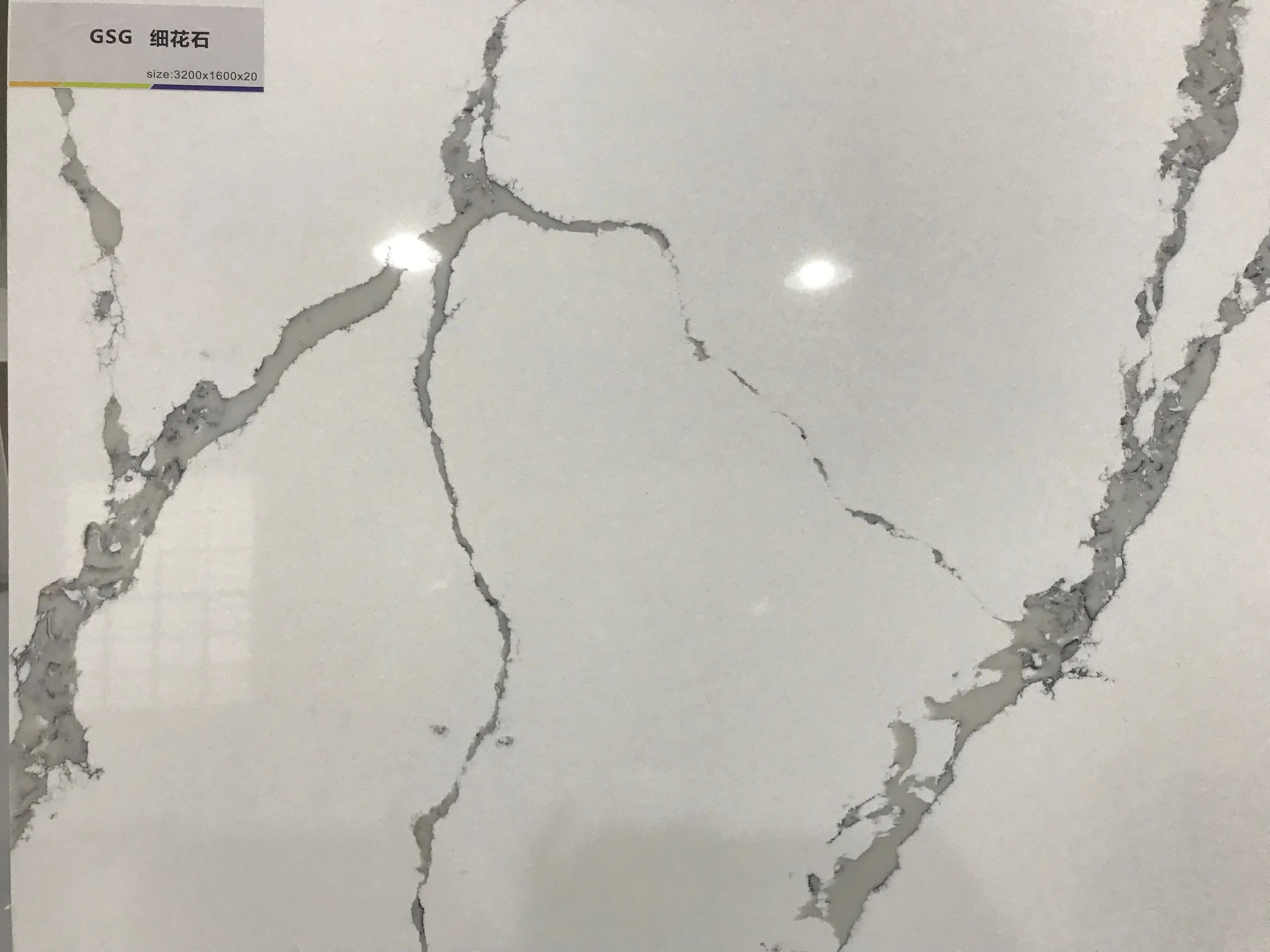 Calacatta Quartz stone Artificial tone for kitchen and bathroom countertops