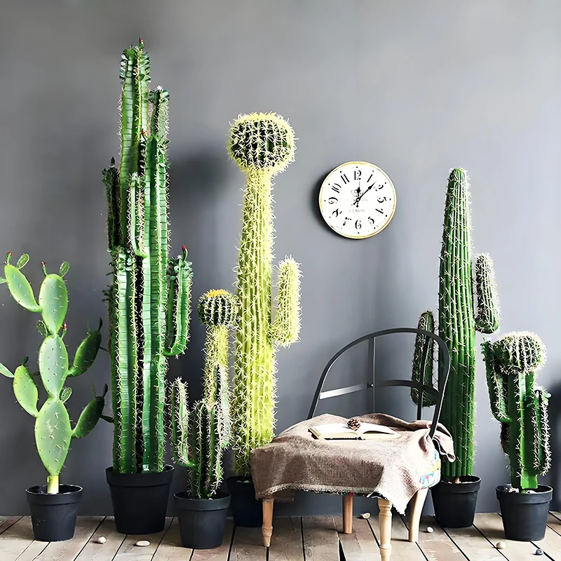 Yizhi cute evergreen plants cactus artificial desert style cactus plants bonsai tree plant home office decoration for sale