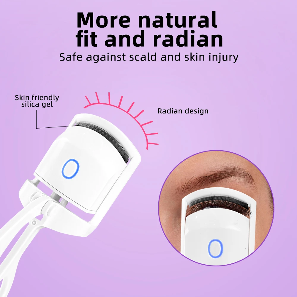 Best Seller 2023 New Arrivals Curler Eyelash Perm Temperature Control Makeup Tools Mini Portable Electric Heated Eyelash Curler