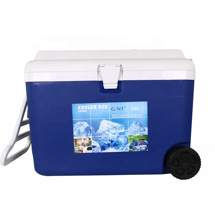 60L large capacity EPS foam fridge car table foam cooler box cup holder Camping Plastic OEM Ice Chest Cooler Box with wheels