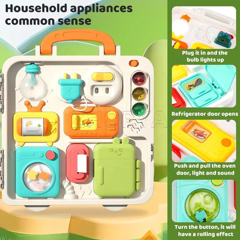 Zhorya Montessori Educational Kids Interactive Learning Toys Activity Developing Sensory Busy Board For children