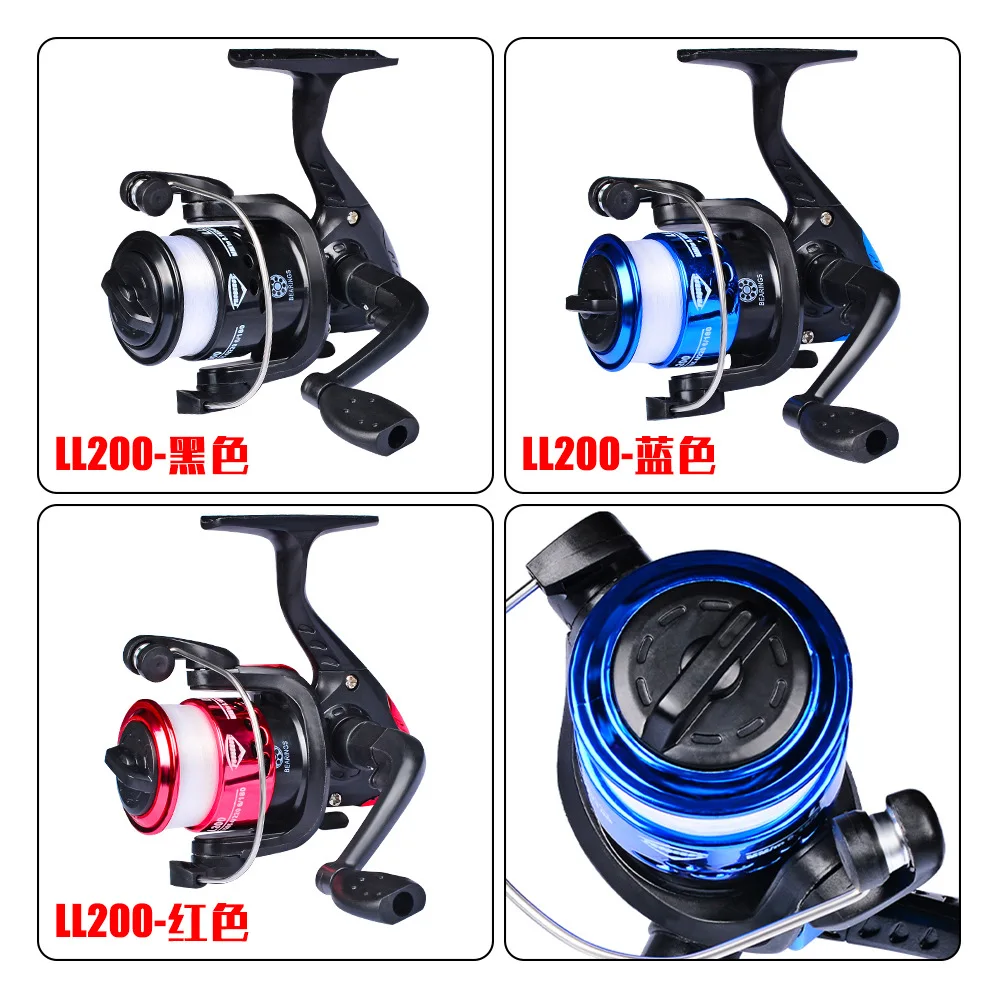 CASTSOON Brake Design Strong Carp Feeder Reel Spinning Wheel Type Fishing Wheels Mini Rubber ABS Blue Black Red Spin REELS 176