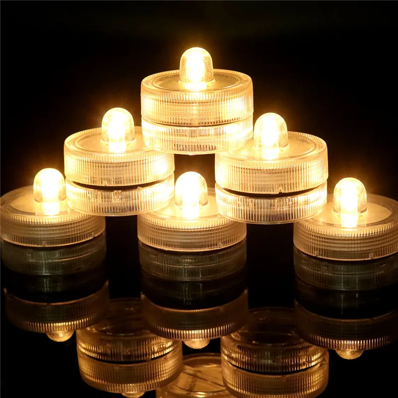 Hot Sale 12pcs color changing  Water Activated LED Tea Lights for Pool, Fountain,Vase and Fish Tank
