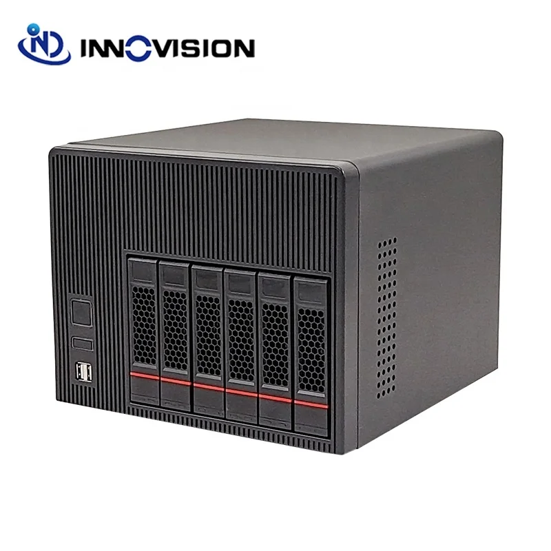 Superior desktop 6bays NAS server front 2*USB3.0 8th 9th i3 i5 i7 Pentium Processor DDR4 Memory 2*NVMe SSD slot with 2 GBe LANS