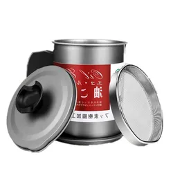 Hot-selling kitchen utensils 304 Stainless Steel storage tank With 1.7L Strainer  oil filter pot