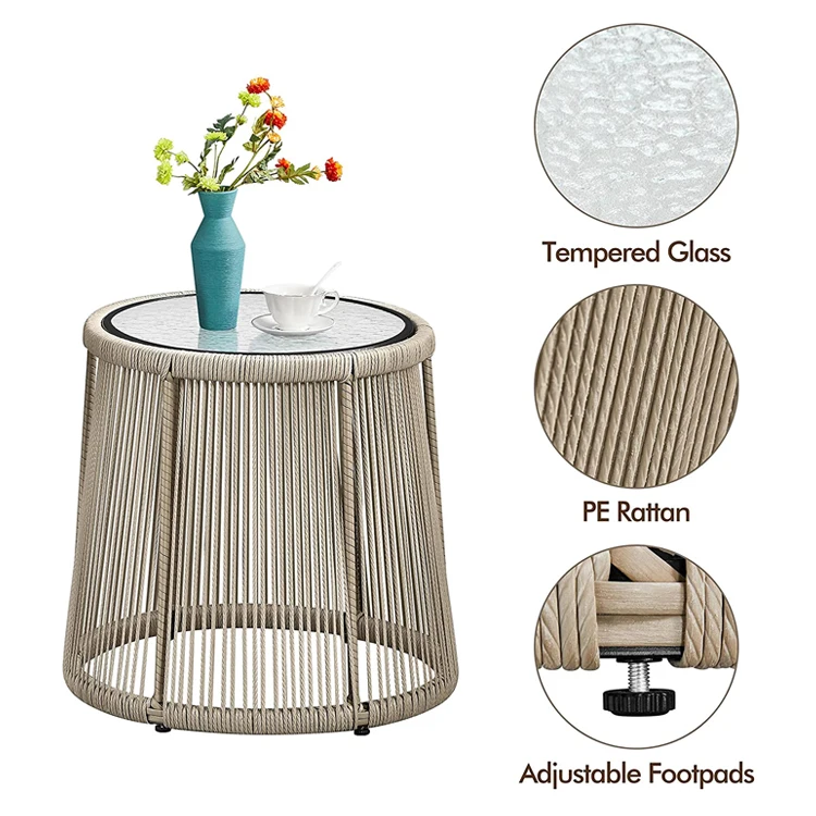 Роскошный современный садовый ротанговый комплект мебели для патио тканый набор для бистро