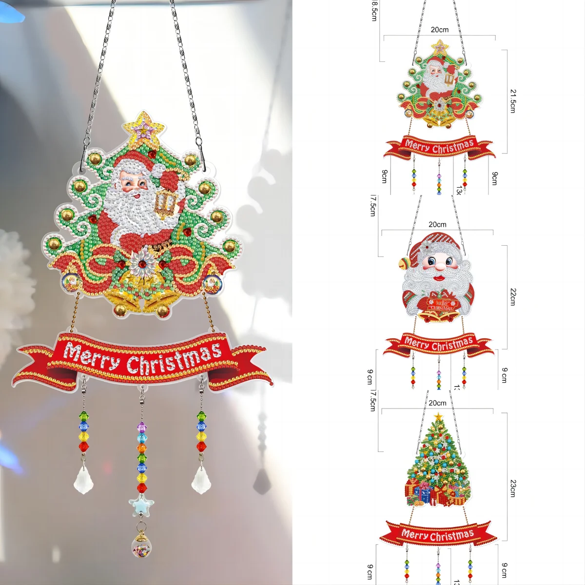 LS 5D DIY Diamond Painting Christmas Diamond Painting Butterfly Pendant DIY Butterfly Embroidery Wind Chime Decoration Painting