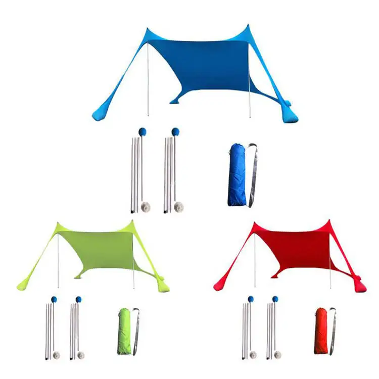 FINE OCEAN  Beach Tent Outdoor Sun Shelter Beach Shade Canopy Tent Easy Build Beach Tent with Carry Bag