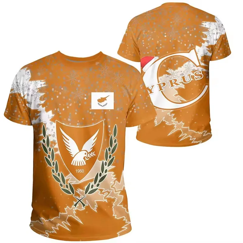 Chinese Factory Cheaper Price Short Sleeve Printing Luxury Designer Cyprus Flag MenT shirt For Promotion