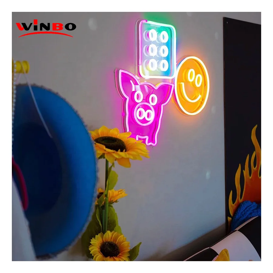 Winbo Wholesale Manufacturer Hot Donut Neon Sign 5v Colorful Food Acrylic Led