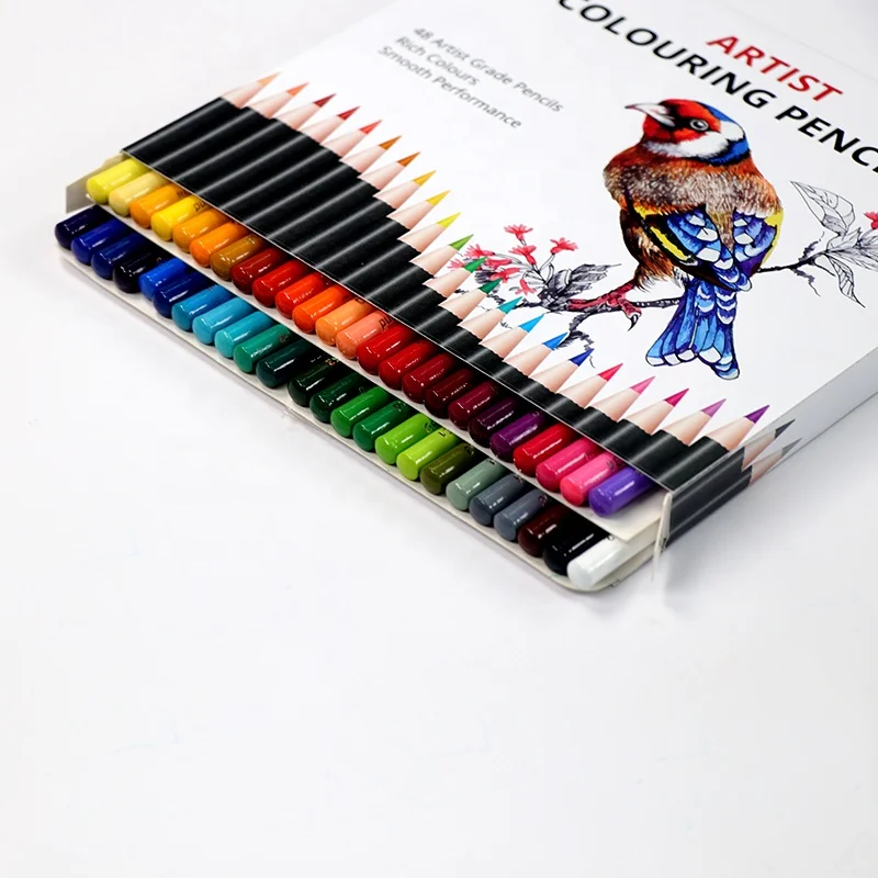 Набор из 48 цветных карандашей мягкие высокопигментные карандаши на восковой основе для взрослых и детей