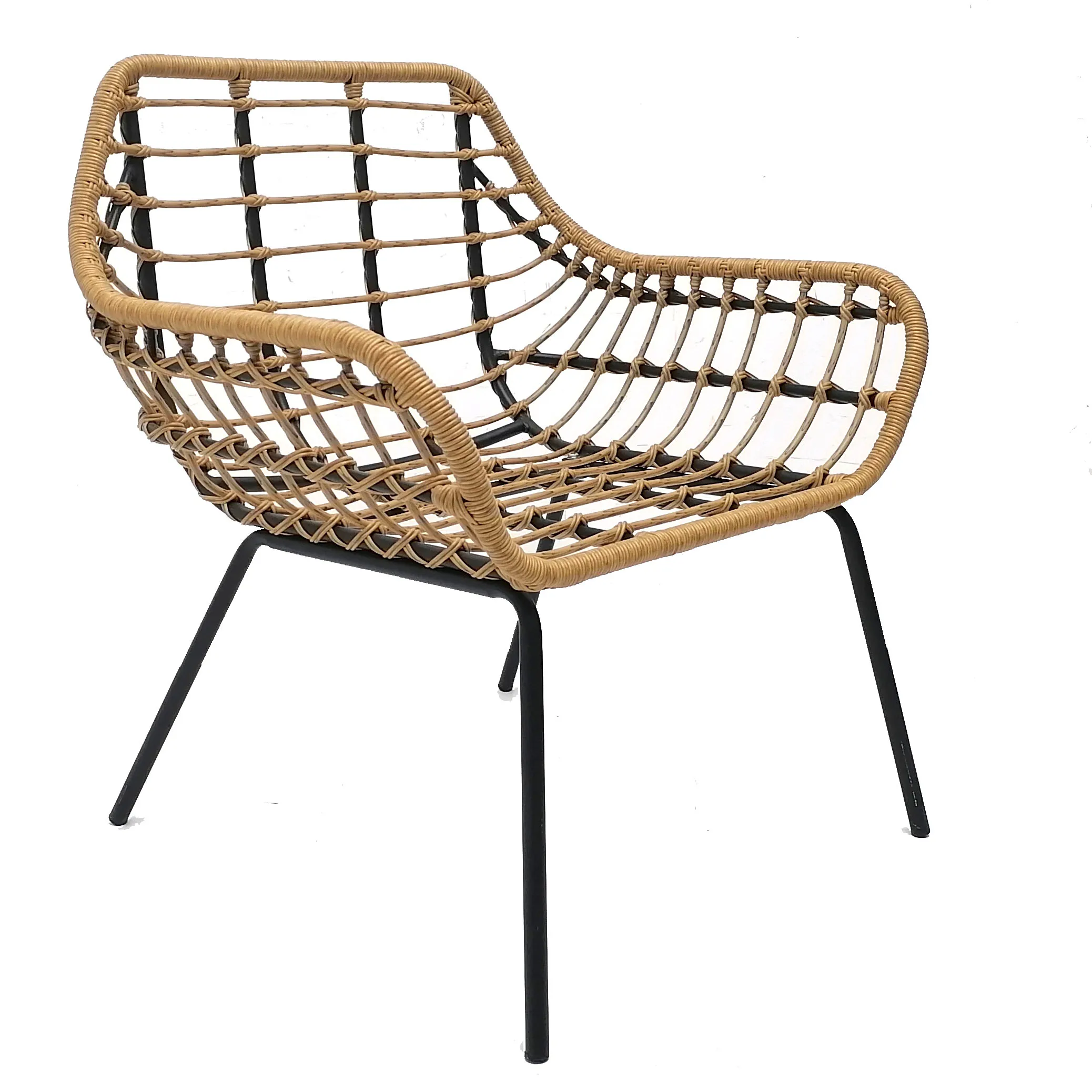 Wholesale modern metal steel pe rattan outdoor garden wicker dining set 3pcs patio bistro set