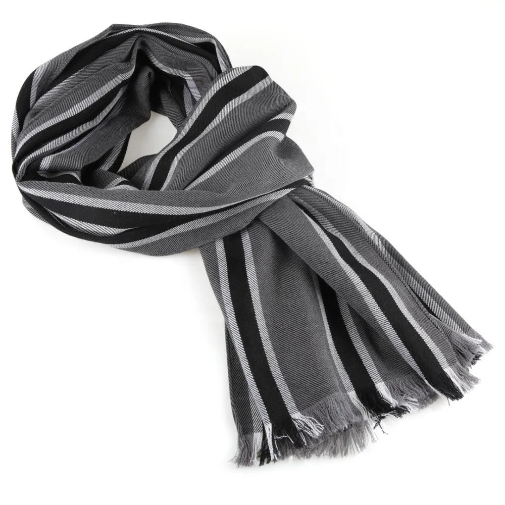 Man Fashion Handmade Winter Viscose Knitting Striped Mulfers Scarf