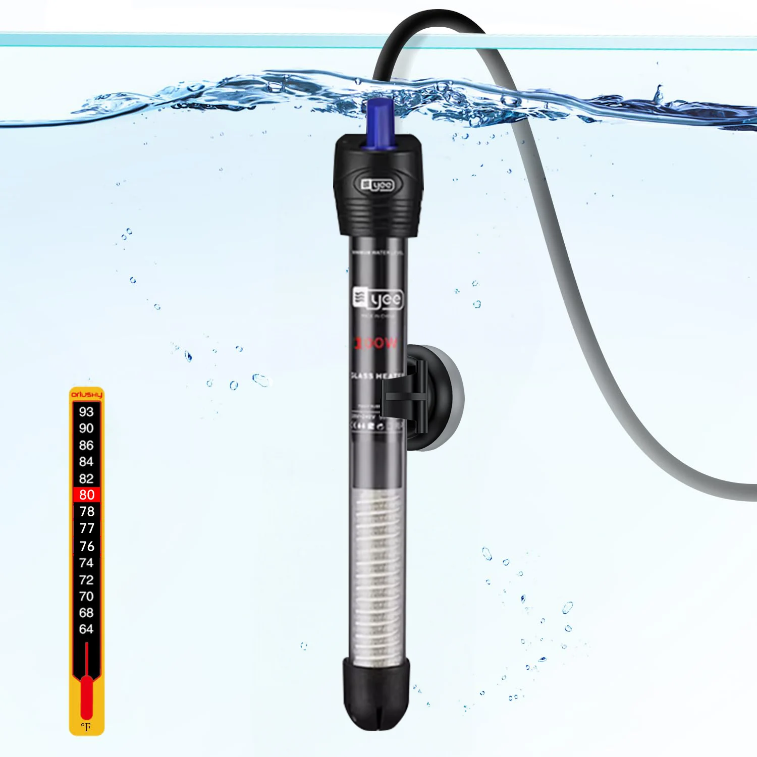 2024 New 25w/100w/300w/500w Fish Tank Automatic Water Thermostat Heating Rod Adjustable 100 Watt Aquarium Heater With Controller