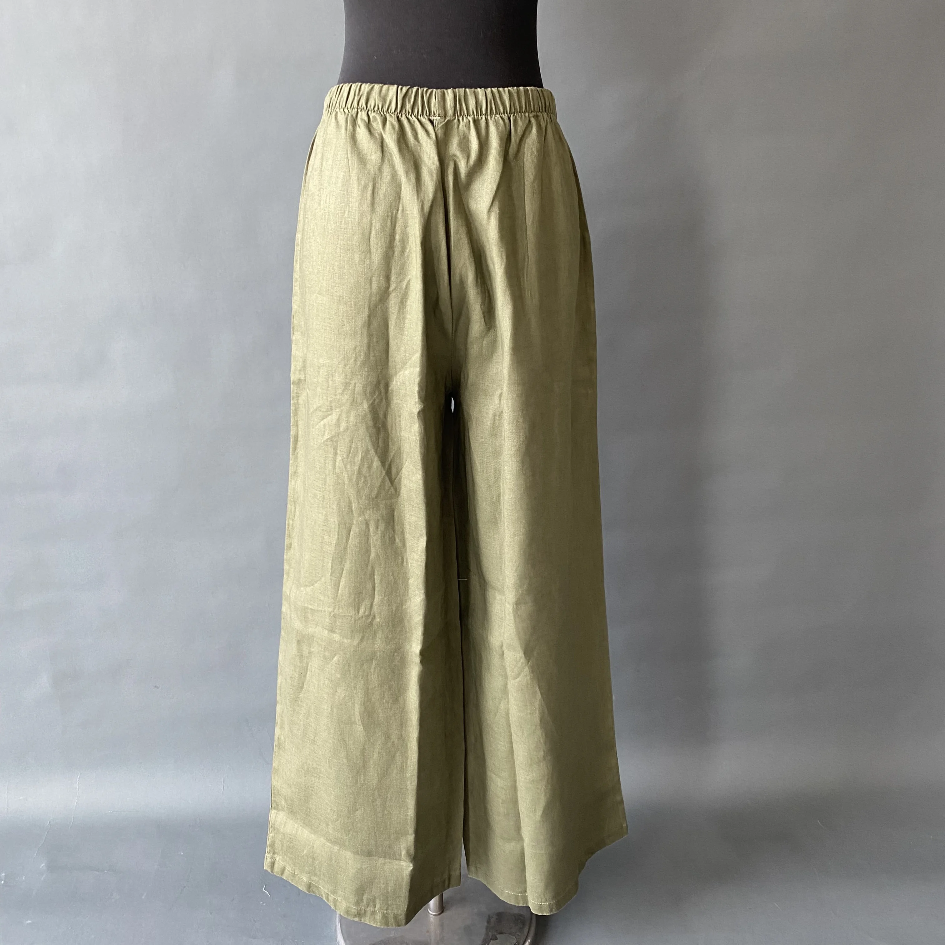 100% linen women Wide Leg Pants linen pant