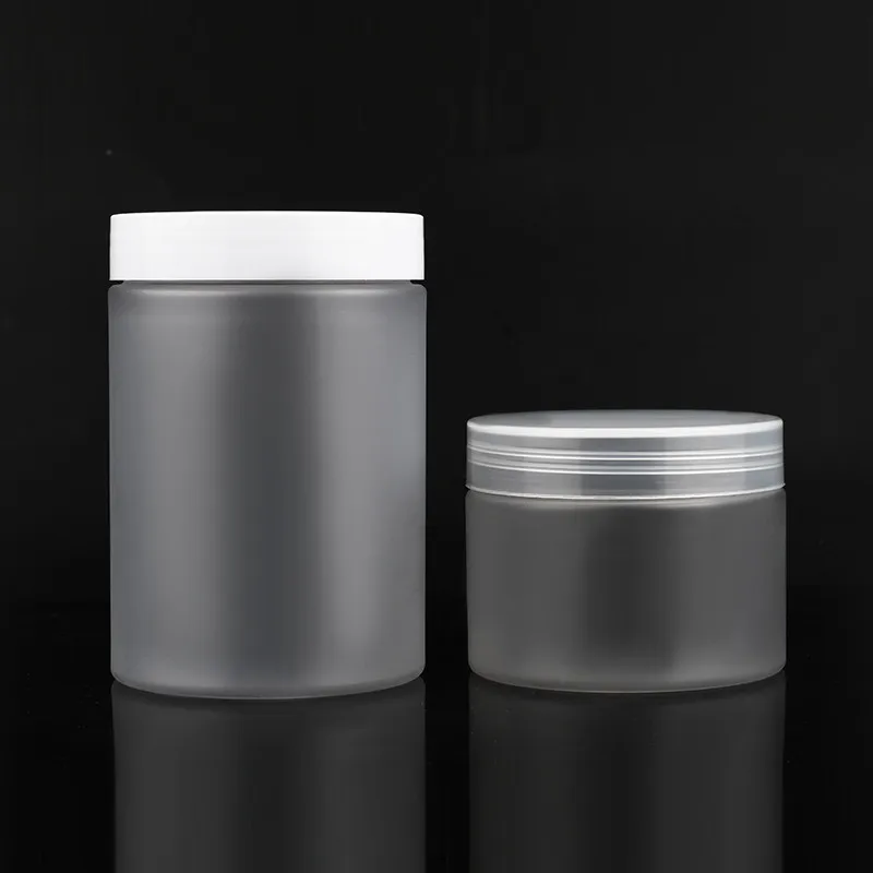 Cosmetic Turmeric Cream makeup cleansing balm container 250ml 300ml 8oz Body Lip Scrub Frosted Clear PET plastic Jar