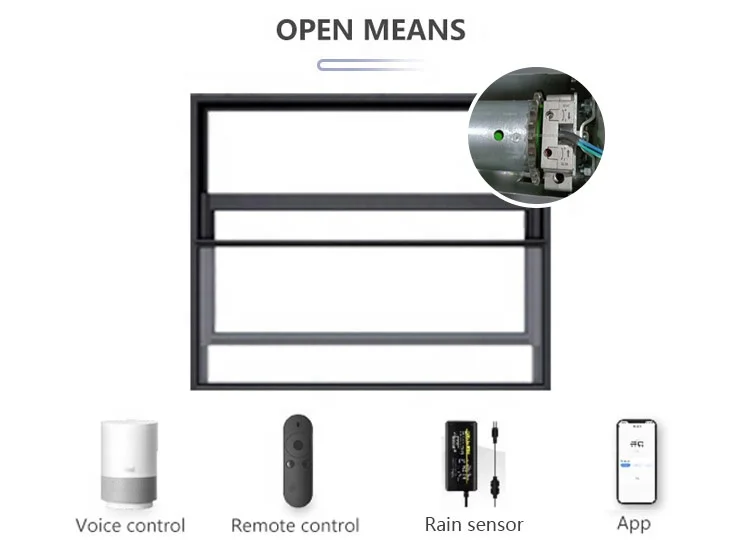 House Customized Luxury Aluminum Window Moderno Ventanas De Vidrio Smart Electric Glass Windows