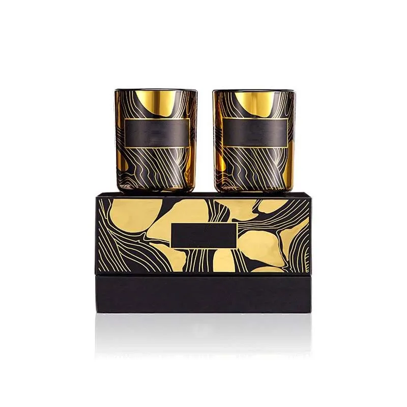 Luxury Handmade 2 Pack Christmas Candle Vessels Novelty Aromatherapy Candles With Lid