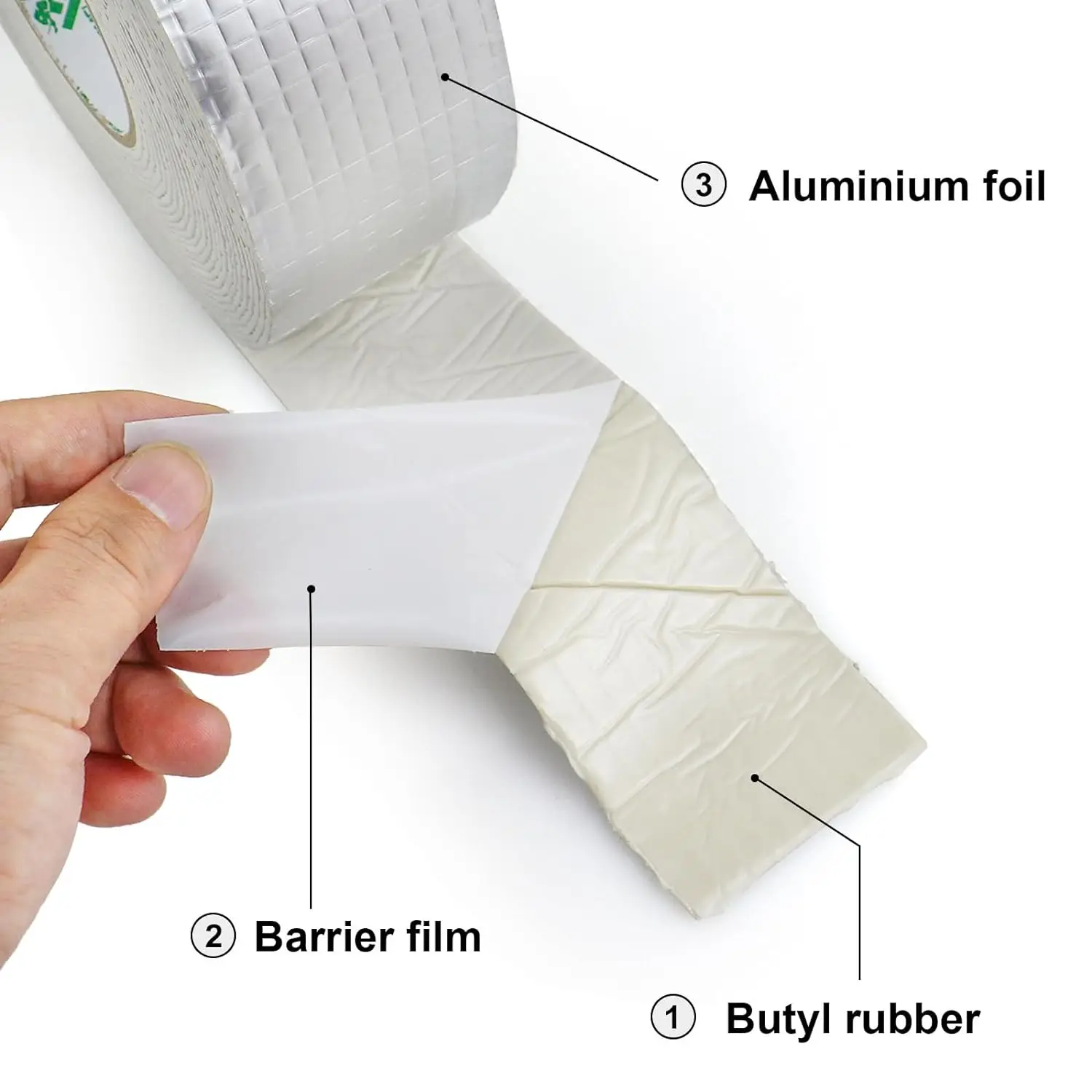 High Sticky Self-adhesive Butyl Rubber Tape Roof Leakage Repair Aluminum Foil Waterproof Butyl Sealing Tape