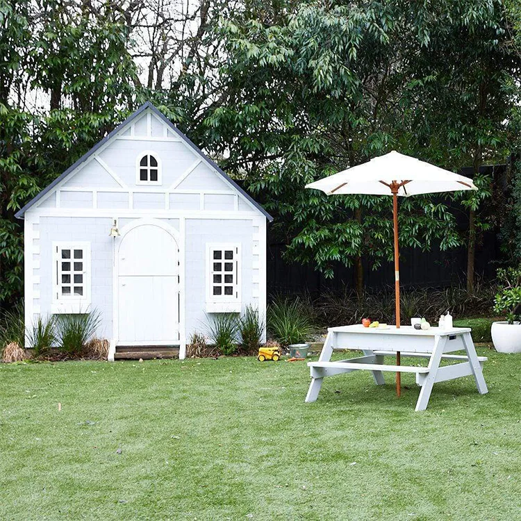 New design Garden  Best Wooden  Picnic Water Table and Chair Kids Beach Chair With Umbrella