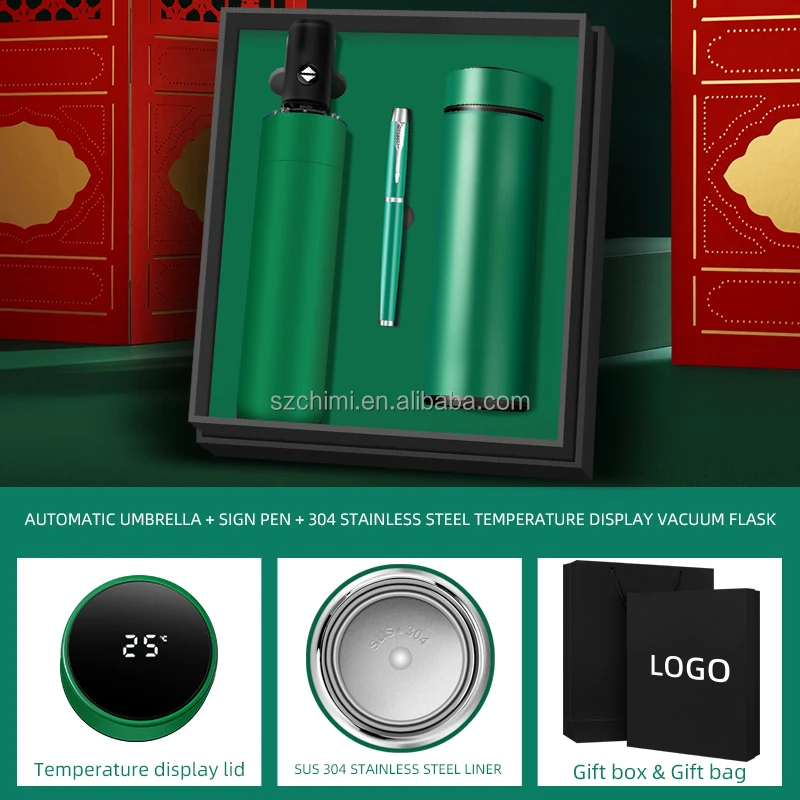 Umbrella Pen Flask 304 Ss Bottle for Business Gift Set Return Gifts Corporate Doctor Gift Medical Promotional Promotional