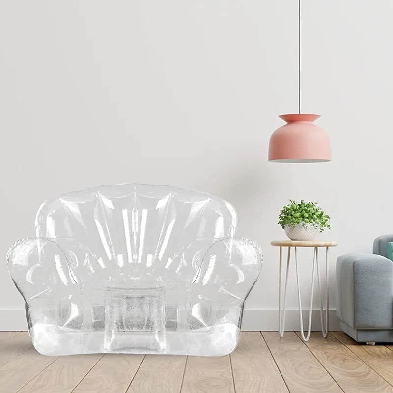 Inflatable Chair/Sofa Seat(Transparent Clear) for Kids, Teen Girls Room - Comfortable Indoor/Outdoor Furniture for Swimming Pool
