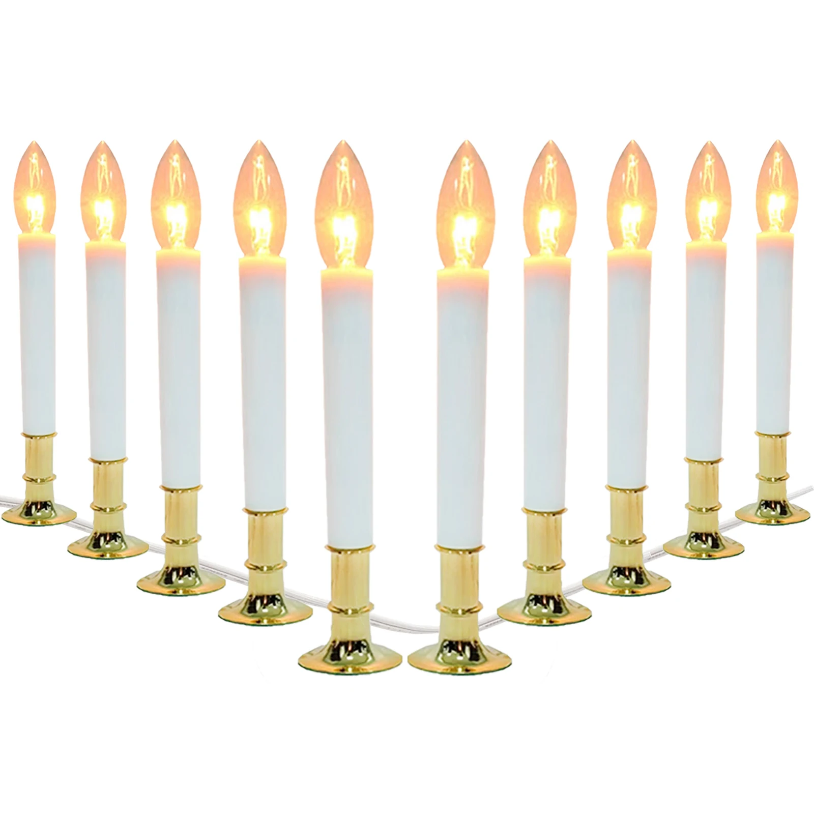 1 Electric Window Candle Lamp With Gold-plated Base, Dusk to Dawn Sensor Opens the Candle in Darkness and Closes in Light