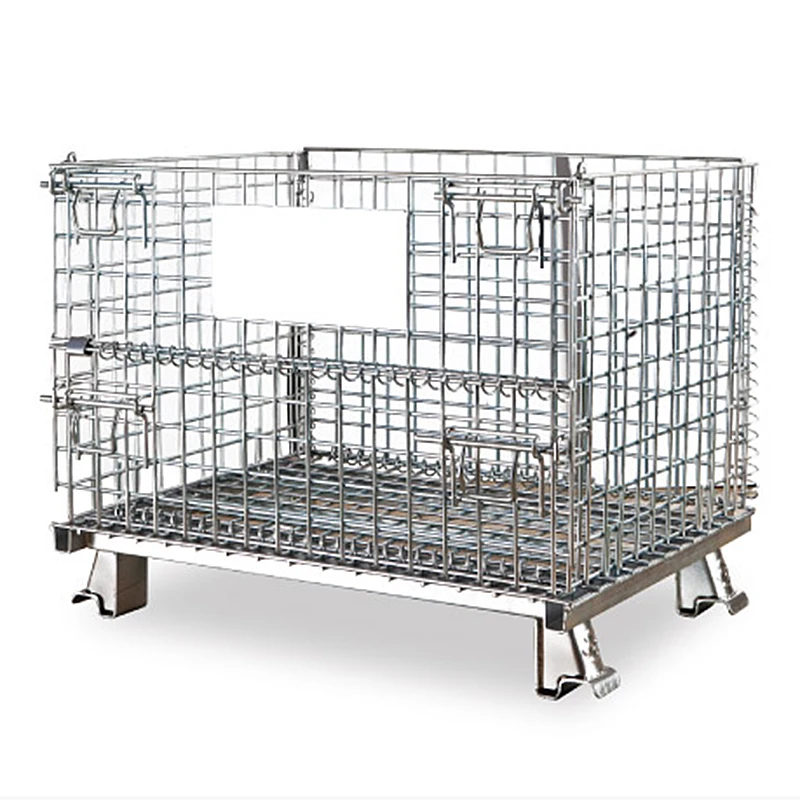 KINGSUN stackable welded steel transport metal iron wire mesh pallet cage