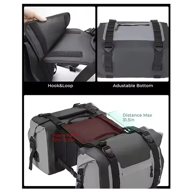 Roll Top Rider PVC Custom  Motorcycle Bag Waterproof Motorcycle Saddle Bag Motorcycle Tank Bag