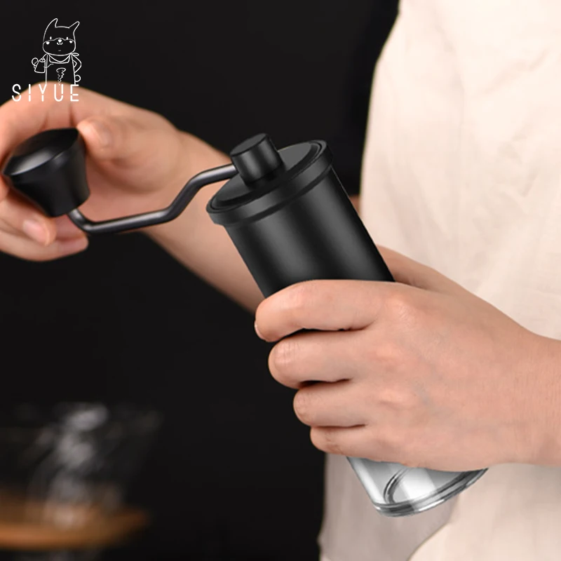 SIYUE Adjustable Portable Manual Coffee Grinder Newest Arrival Stainless Steel Burr Hand Espresso Machine Gift Set Box 9142