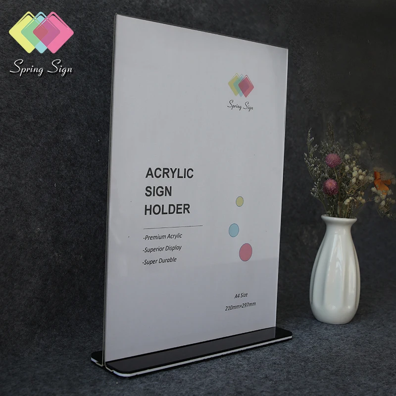 Spring Sign Cheap A4 A5 Acrylic Sign Holder 8.5 x 11 Clear Acrylic Table Menu Stand