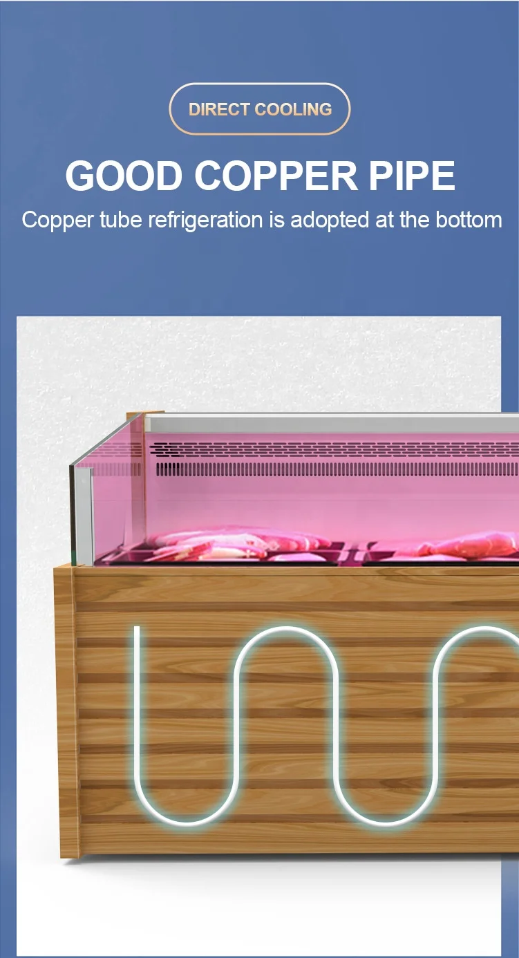 Industrial Butcher Table Fridge Meat Display Freezer  R290 Compressor No Frost Refrigerator With Smart Screen
