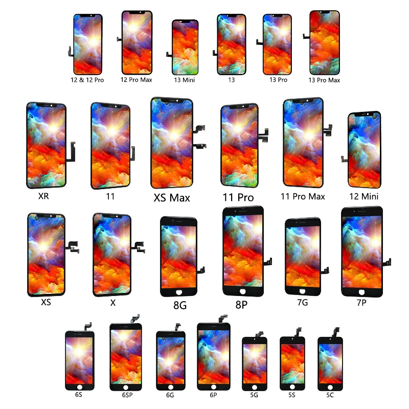 OEM OLED mobile phone lcds Wholesale screen for iPhone 7 8 plus xr xs x 11 12 pro max 13 mini lcd display replacement