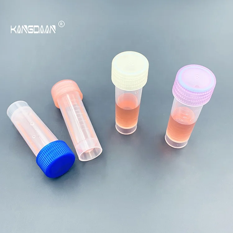 china vtm packing PP material ,smooth sidewalls Frozen Test Tube  5ml Plastic Graduated Vial Tube citotest vtm kit