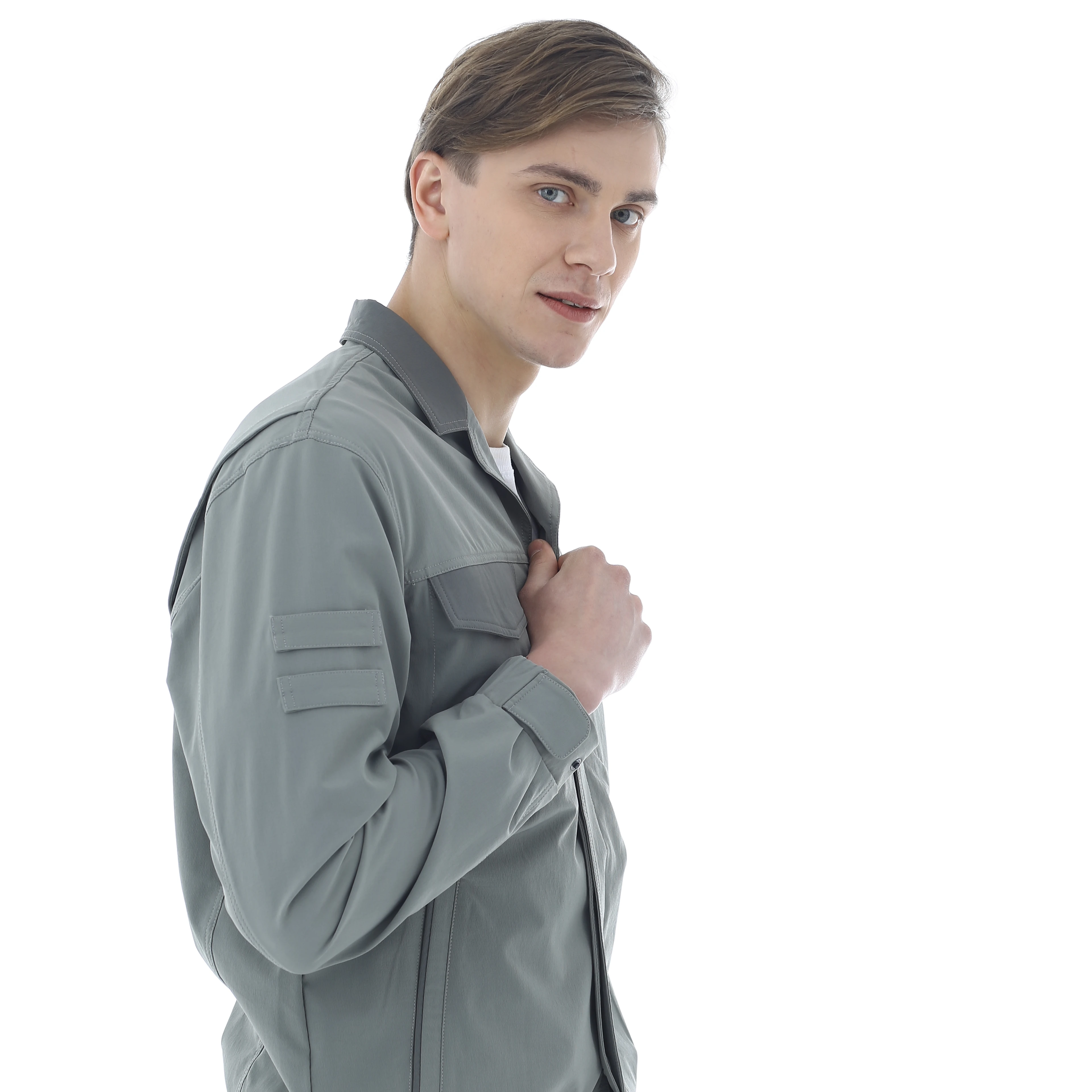 Breathable Grey Long Sleeve with Anti Static Properties for Full Labor Protection Working Clothes