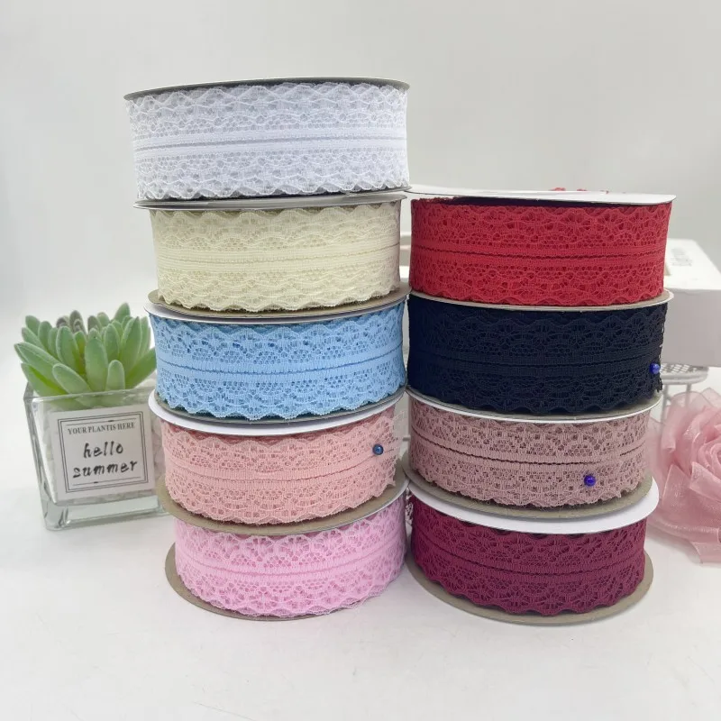 Popular 30mm wide 25 yards long wedding birthday cake decor food packaging gift wrapping lace ribbons for flower bouquet