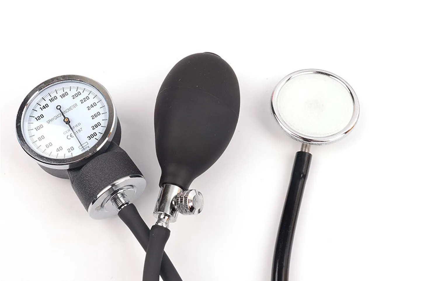 Manual BP monitor Sphygmomanometer with Single Head Stethoscope Tensiometer