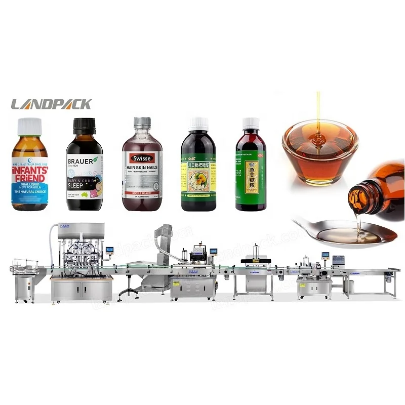 Linear 1000 Bpm 750ml Syrup Small Glass Bottle Fill Filling Capping Line Machines Machine